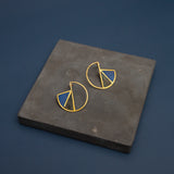 Lapis Lazuli & Chrysocolla Triangle Circle Earrings