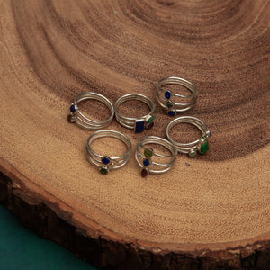 Three Stone Silver Rings