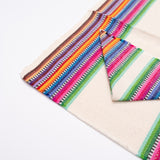 Cream with Multicolor Stripes Guatemalan Placemat and Napkin Set