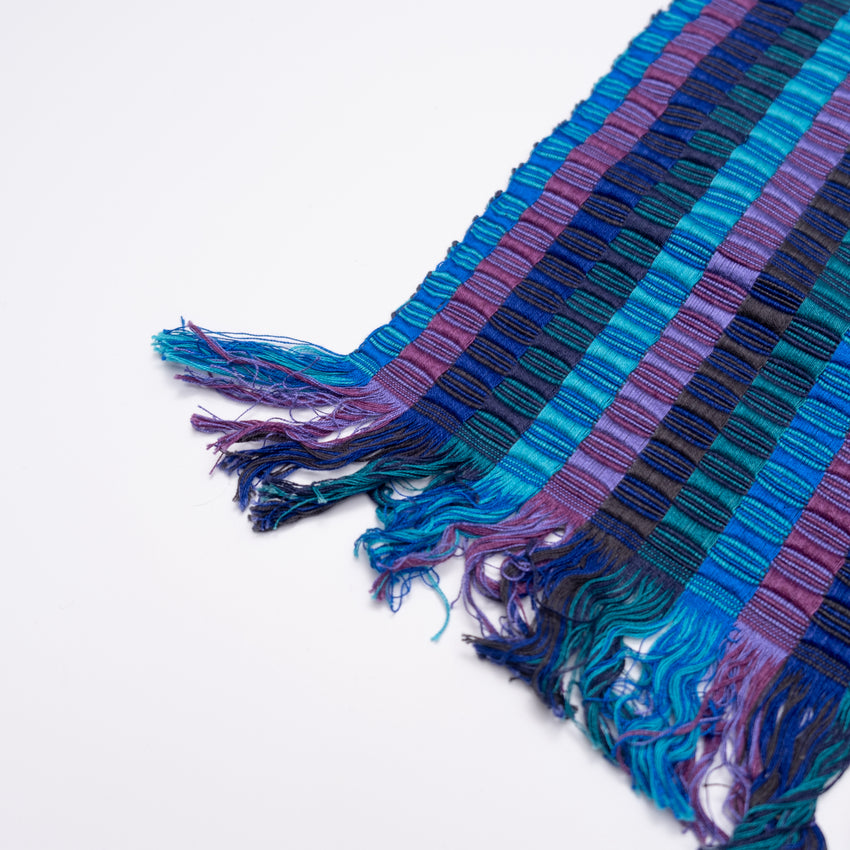 Extra Long Blue & Purple Guatemalan Table Runner