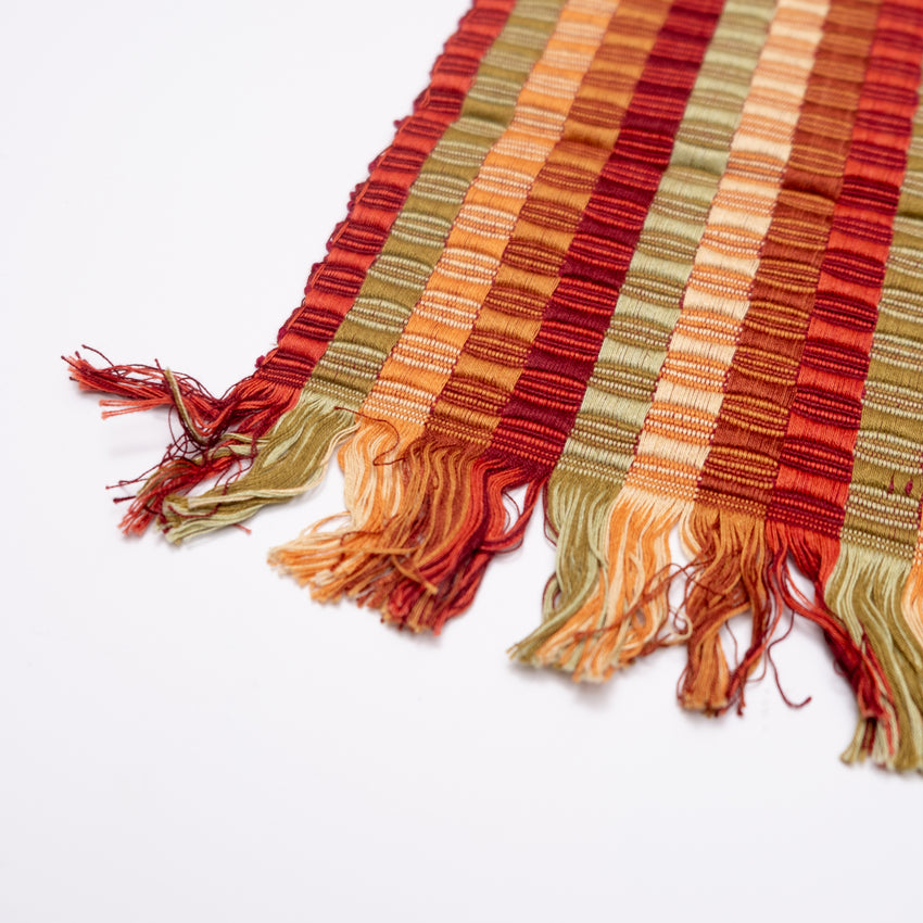 Autumnal Striped Guatemalan Table Runner