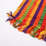 Mutlicolor Striped Guatemalan Table Runner (Yellow, Orange, Purple, Green, Red)