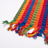 Mutlicolor Striped Guatemalan Table Runner (Green, Yellow, Red, Blue, Orange)