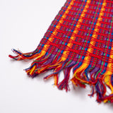 Red with Mutlicolor Rainbow Accents Guatemalan Table Runner