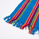 Blue with Multicolor Striped Guatemalan Table Runner