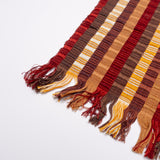 Brown, Burgundy, and Gold Striped Guatemalan Table Runner