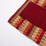 Autumnal Striped Guatemalan Placemat and Burgundy Napkin Set