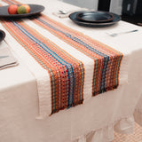 Cream with Neutral Multicolor Accents Guatemalan Table Runner