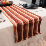 Beige, Cream, Burgundy, Brown, and Mauve Guatemalan Table Runner