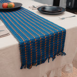 Blue with Multicolor Accents Guatemalan Table Runner